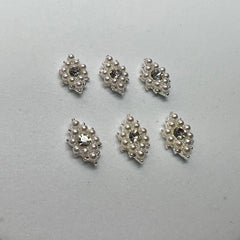 6 pcs Rhombus shape Charm for Nails Art Design (Pearls Engraved)