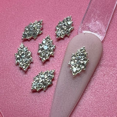 6 pcs Rhombus shape Charm for Nails Art Design (Rhinestones Engraved)