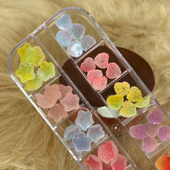 48pcs Star and Heart shape Gummy sugar Charms for Nails art design
