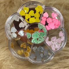 Colorful Resin Heart shaped charms for Valentines Nails art design