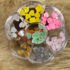 Colorful Resin Heart shaped charms for Valentines Nails art design