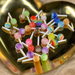 50pcs (Mixed Color) 3D Mini Lollipop Candy Charms for Cute Nails art design