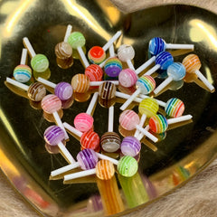 50pcs (Mixed Color) 3D Mini Lollipop Candy Charms for Cute Nails art design