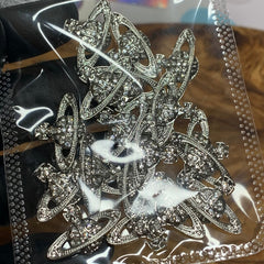 20 pcs Planet Charm for Nails art designer (Silver Crystal rhinestone engraved)