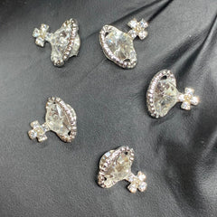 5 pcs Planet Charm for Nails art designer (Clear Crystal rhinestone engraved)