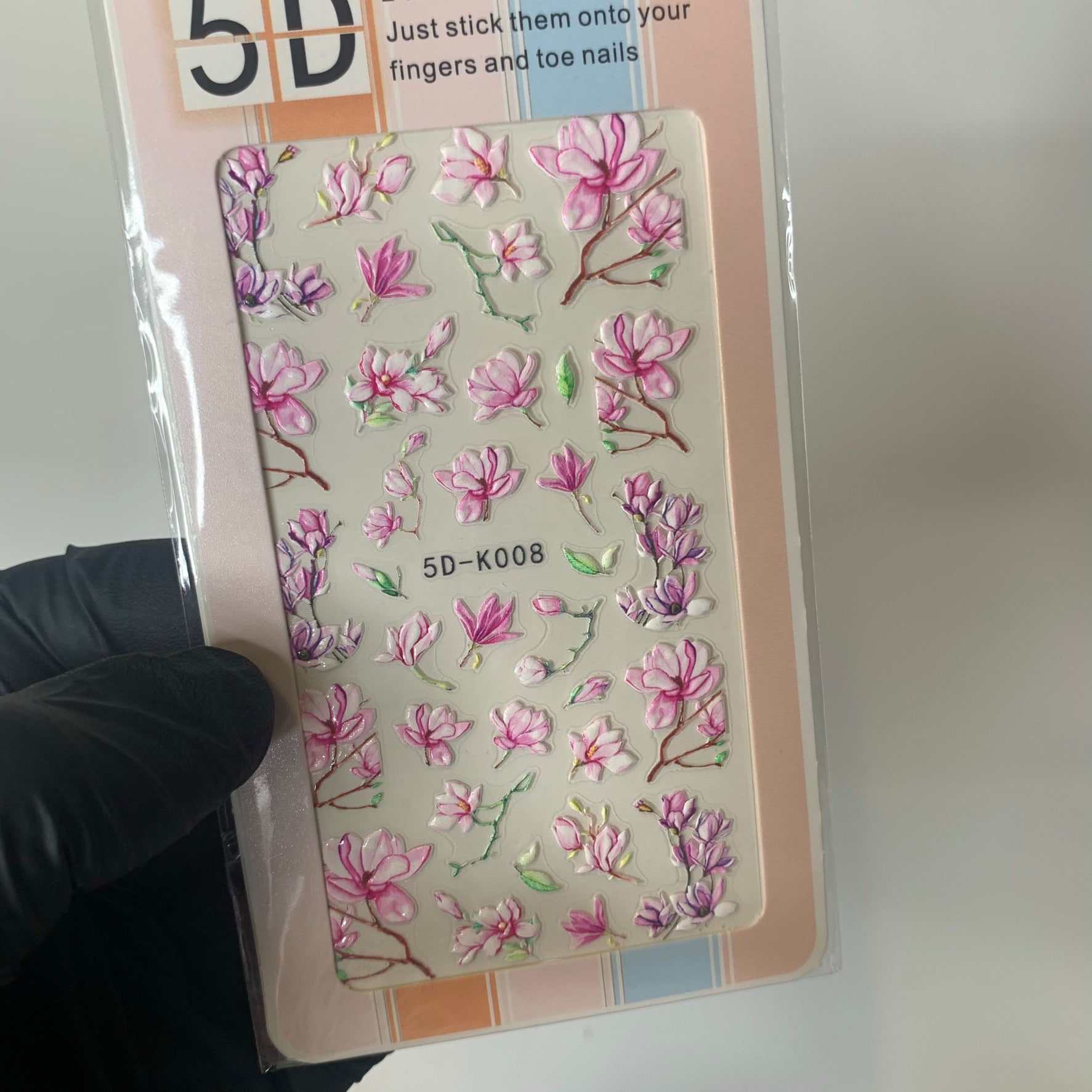 3D colorful flower stickers for spring season (Stickers for nails art design)