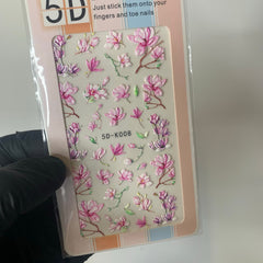 3D colorful flower stickers for spring season (Stickers for nails art design)