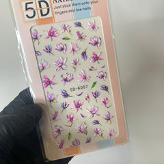 3D colorful flower stickers for spring season (Stickers for nails art design)