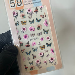 3D Flower and Butterfly Stickers for spring season (Stickers for nail design)