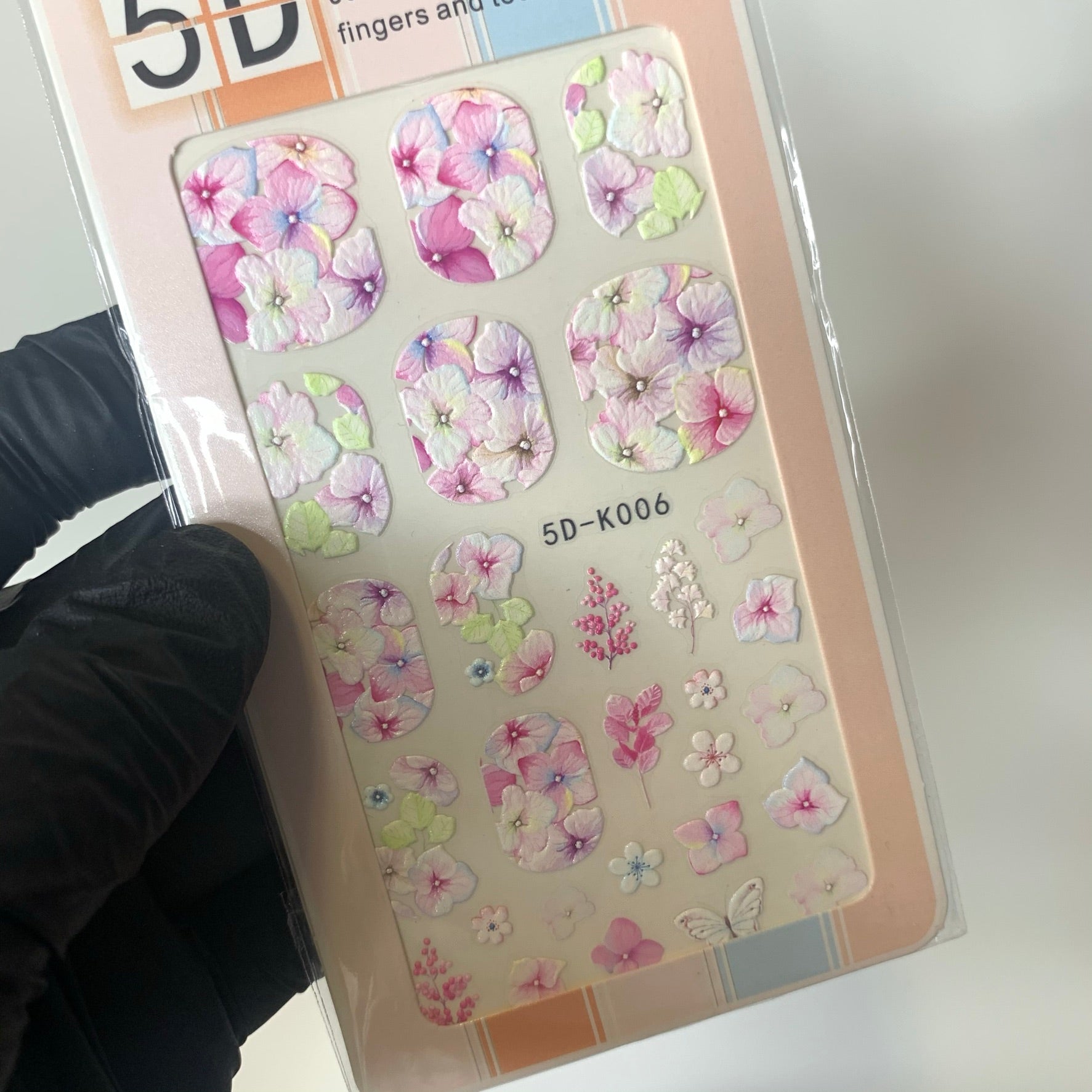 3D colorful flower stickers for spring season (Stickers for nails art design)