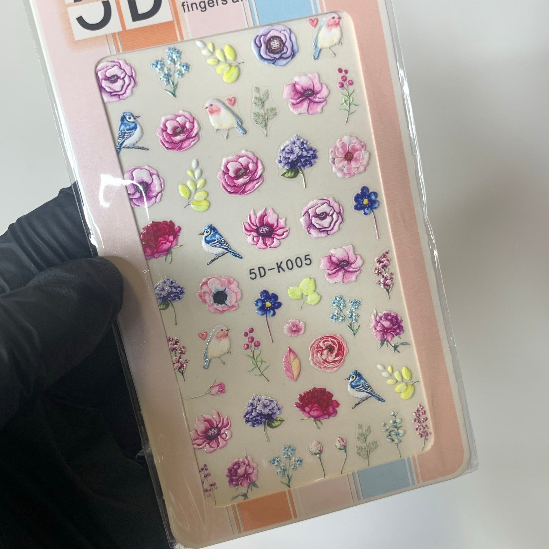 3D colorful flower stickers for spring season (Stickers for nails art design)