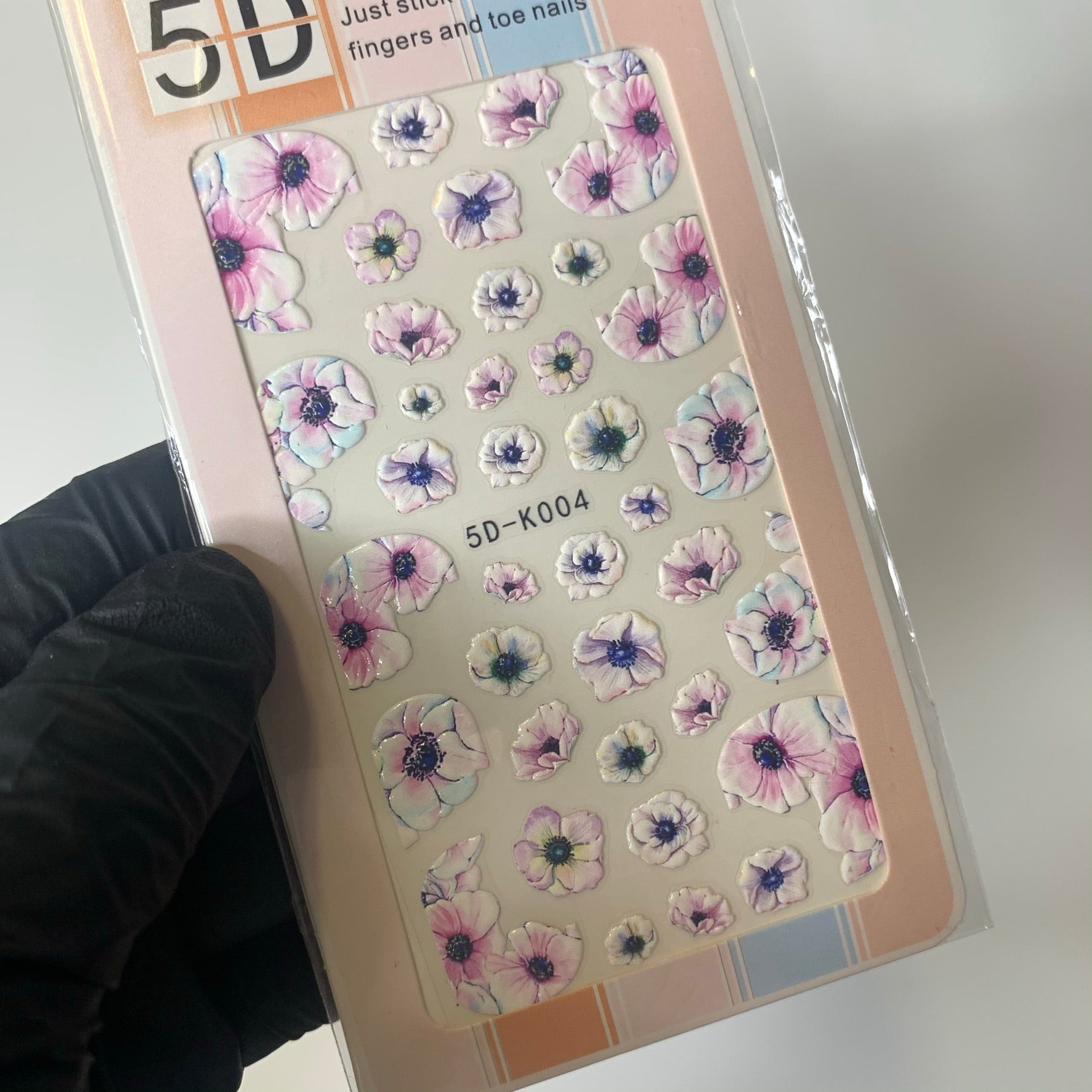 3D colorful flower stickers for spring season (Stickers for nails art design)