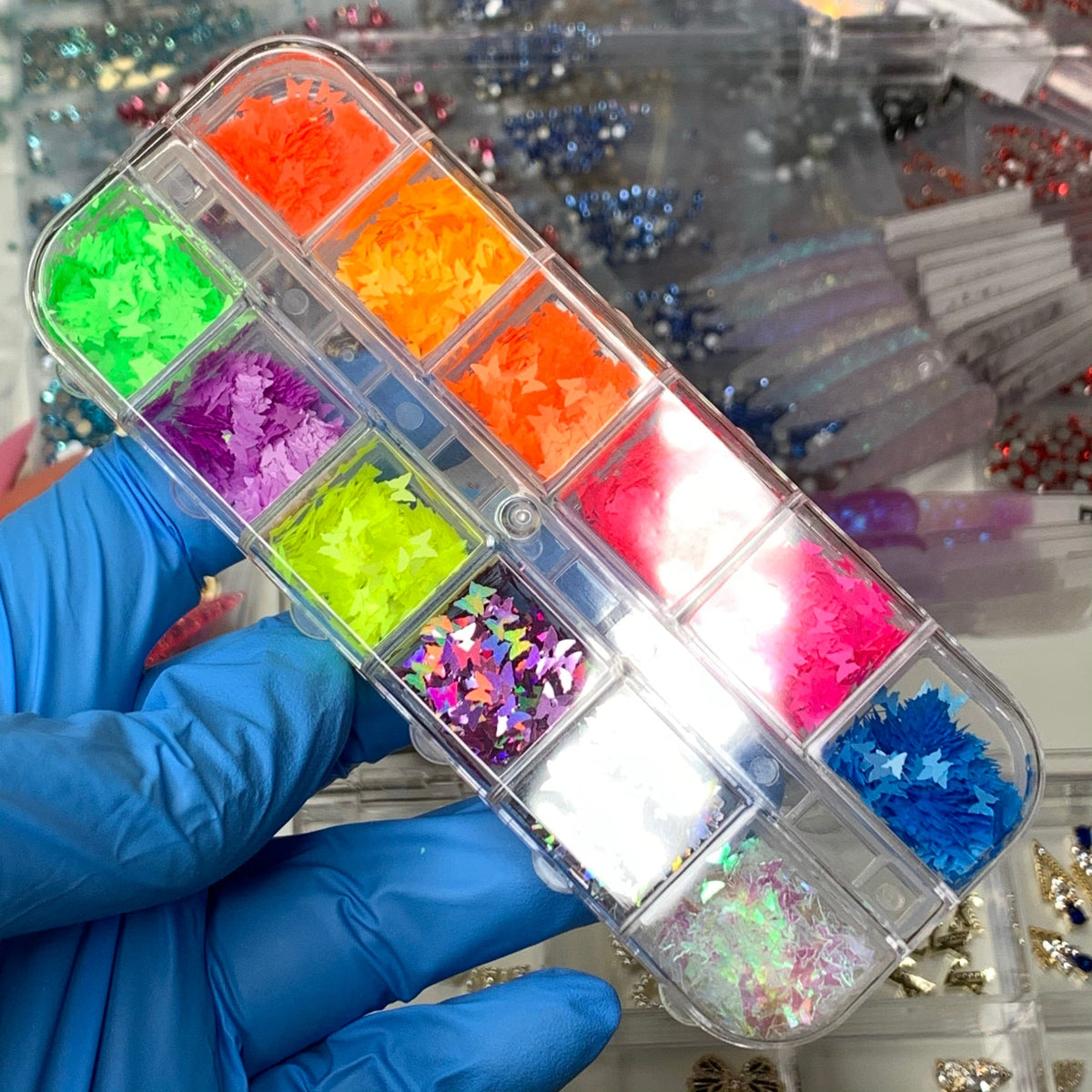 Colorful / Neon / Holographic Butterfly Shape Glitters / Sequins (SKU: 8928) for Nail art designs