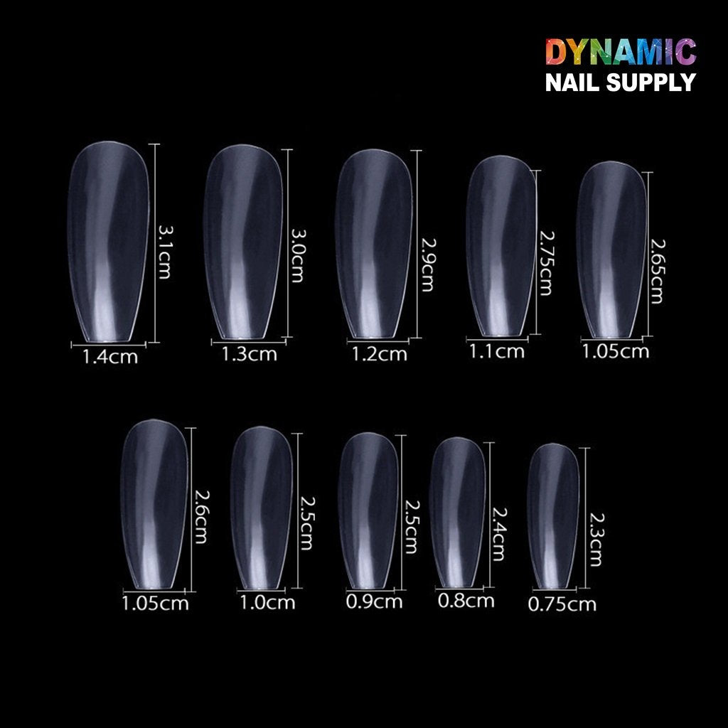 600pcs/bag Full-cover Long Ballet Coffin False Nail Tips - for building nails extension