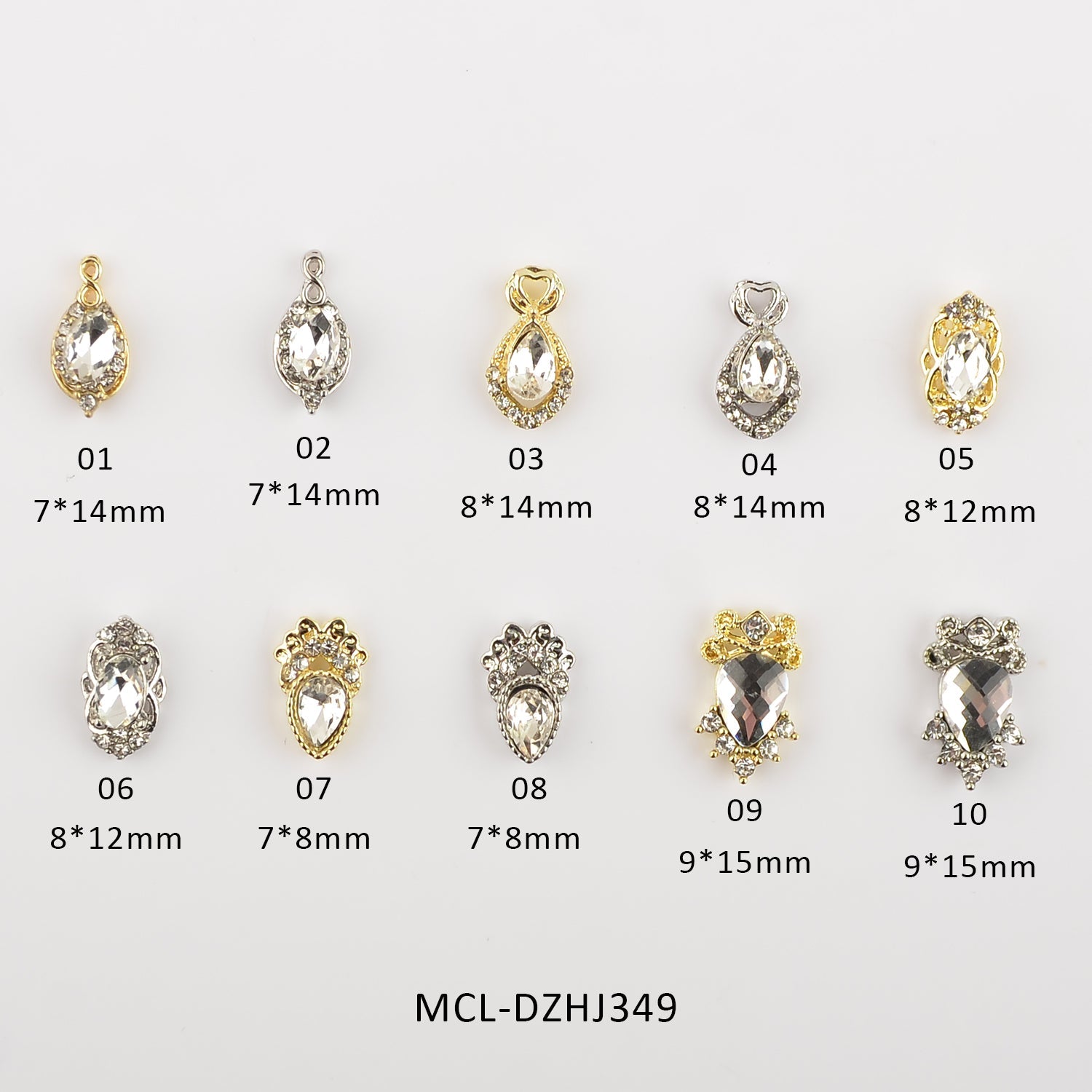 20 pcs / 1 bag of Unique shape Charms for Nails Art Design