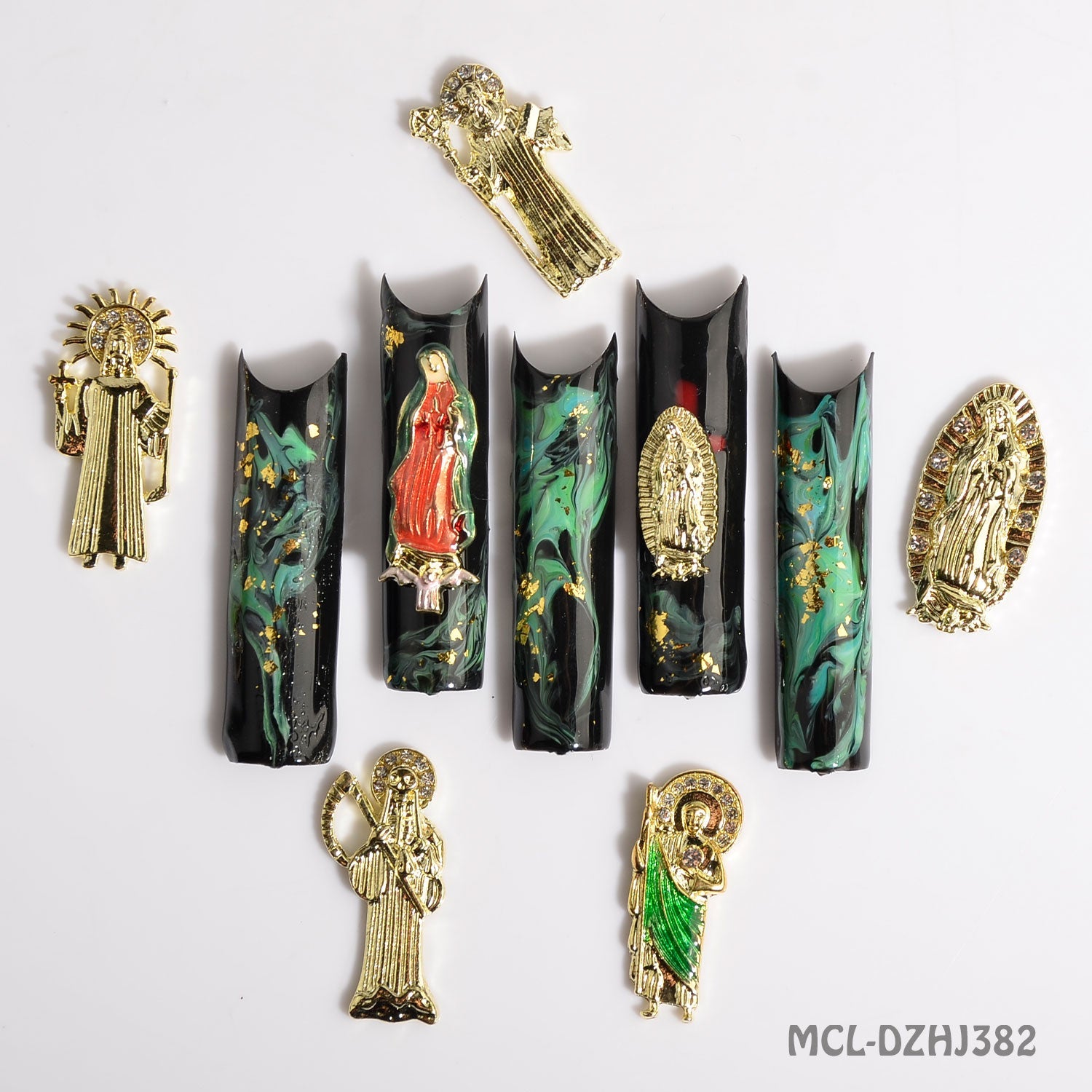 20 pcs Virgin Mary charms (colored) for Vintage Nails Design
