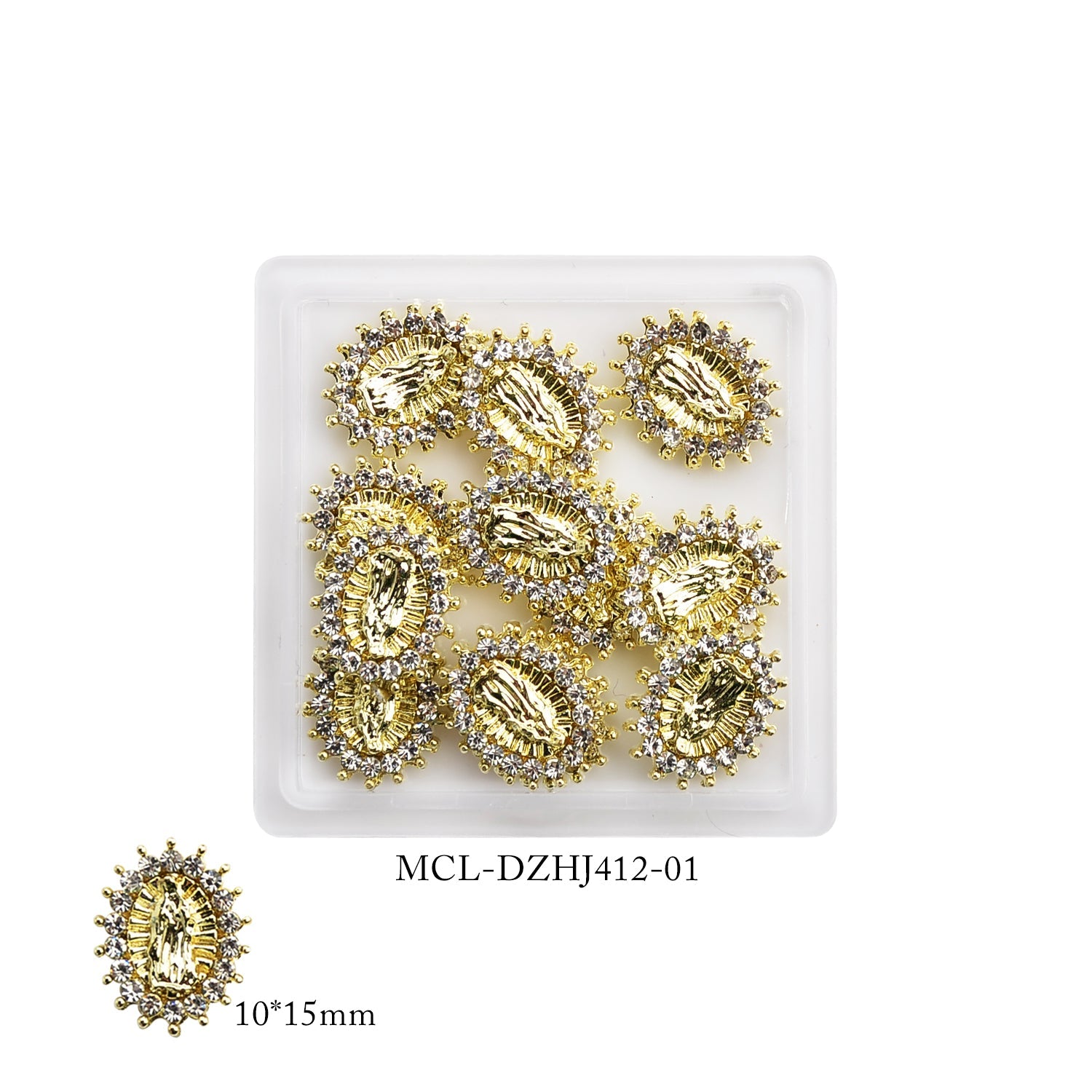 (Small version) 12 pcs bag Virgin Mary charms for Religious nails design