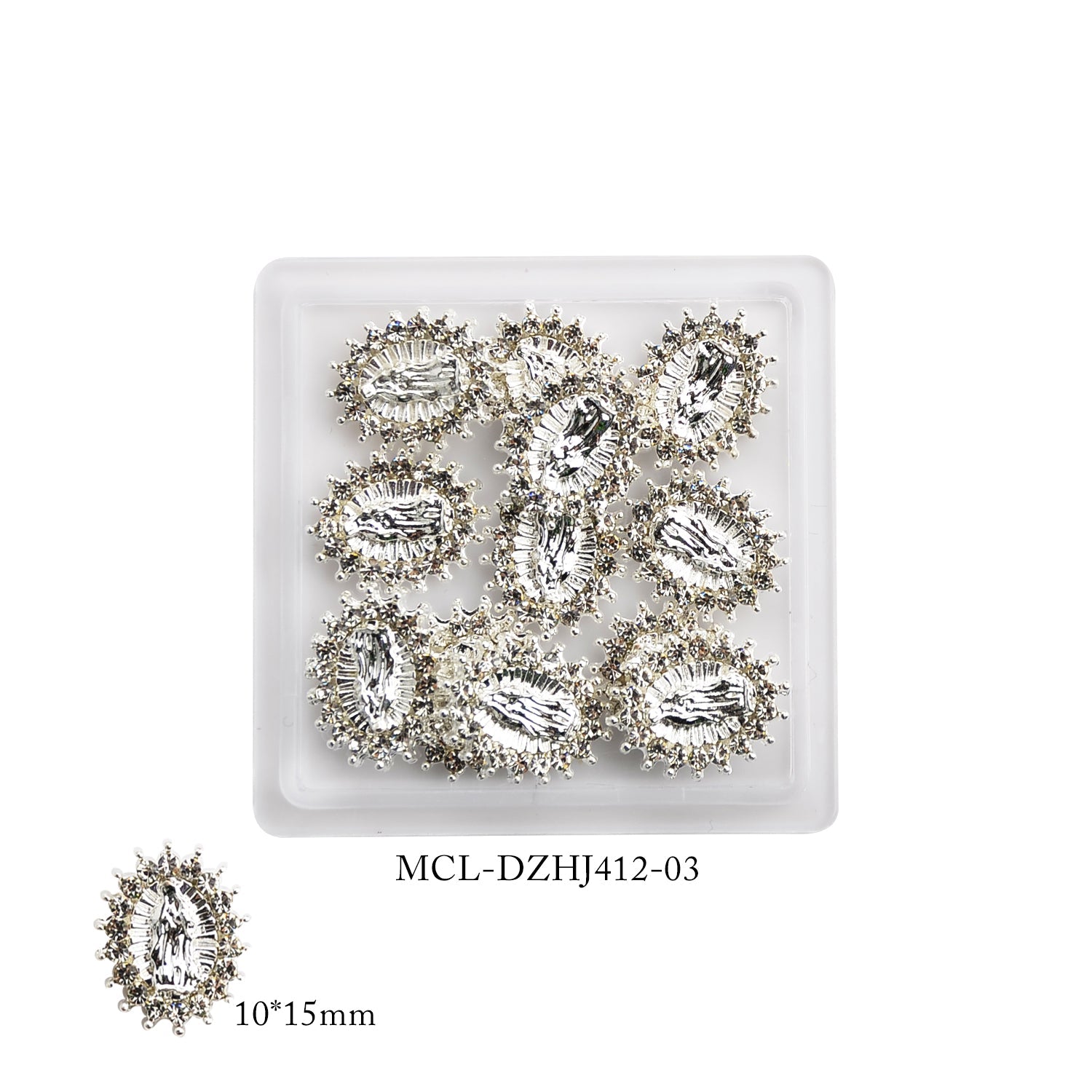(Small version) 12 pcs bag Virgin Mary charms for Religious nails design