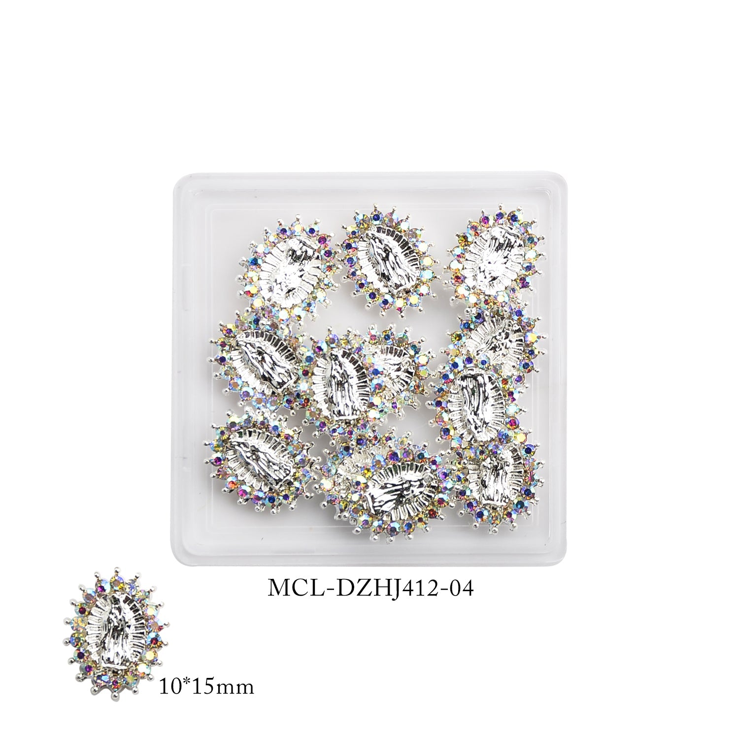 (Small version) 12 pcs bag Virgin Mary charms for Religious nails design