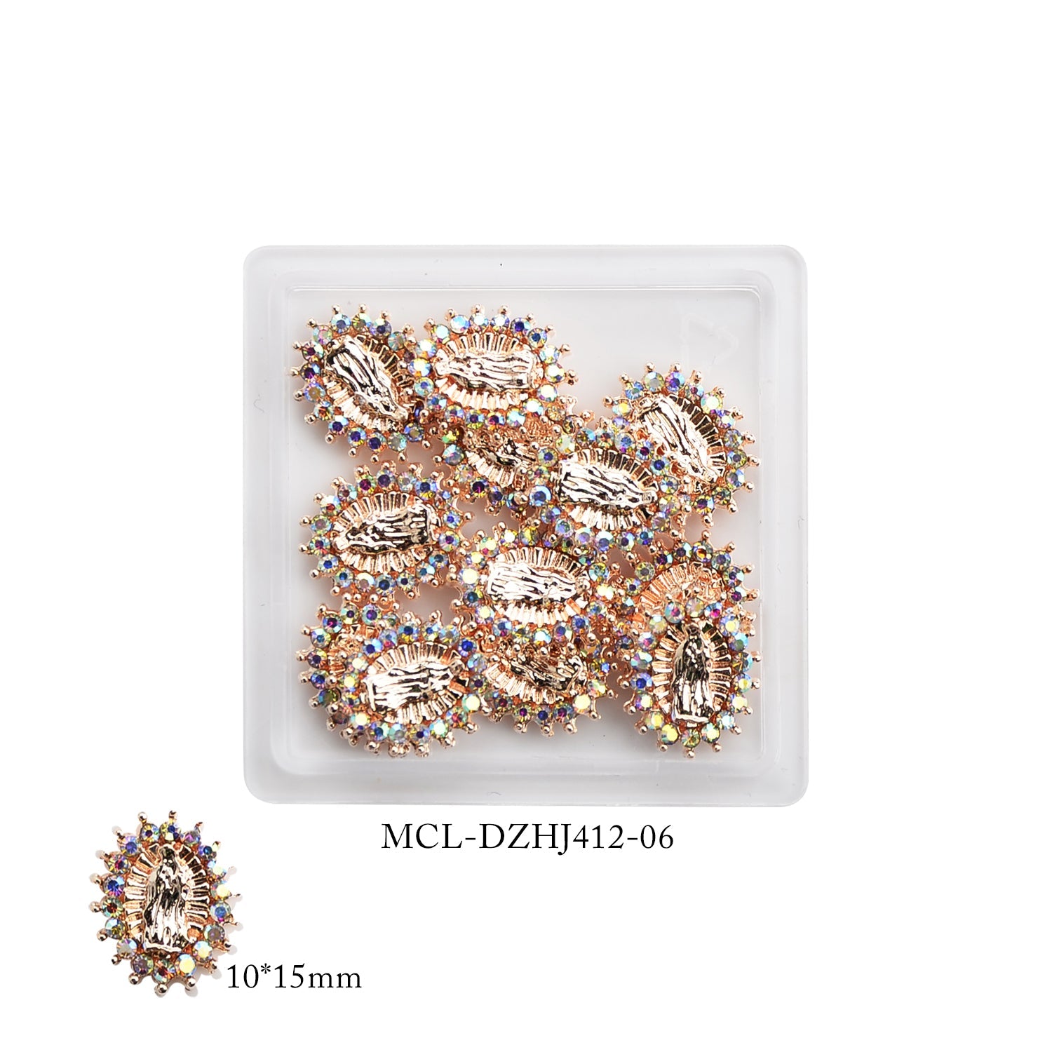 (Small version) 12 pcs bag Virgin Mary charms for Religious nails design