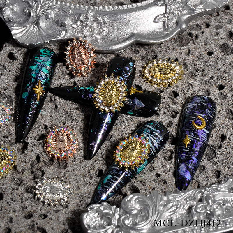 (Small version) 12 pcs bag Virgin Mary charms for Religious nails design