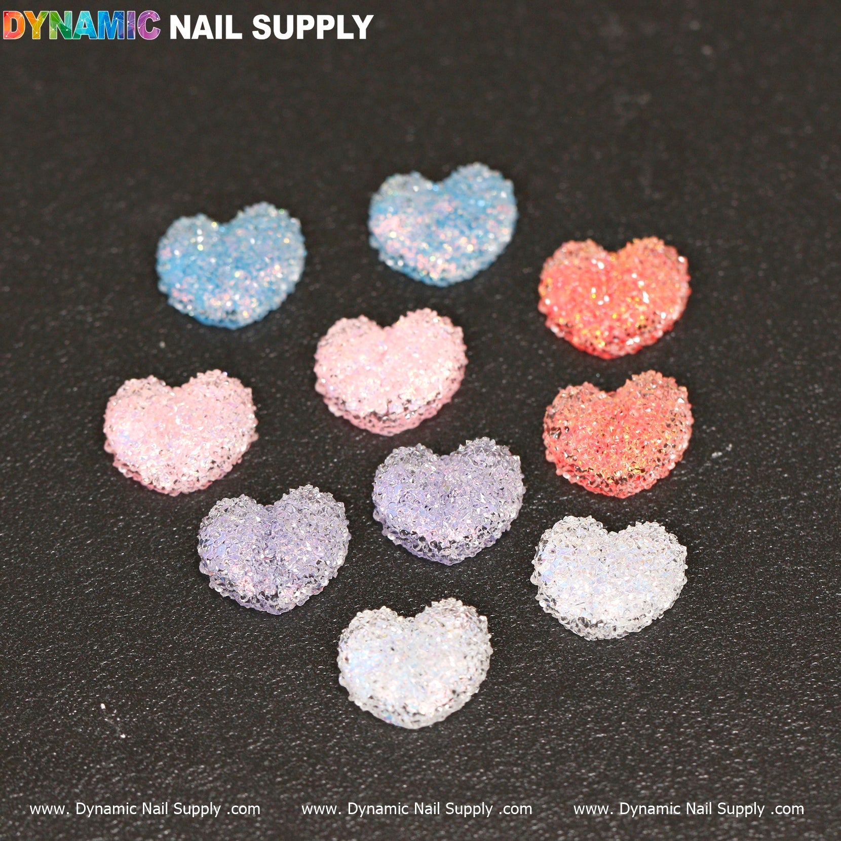 10 pcs Gummy / Sugar Candy Heart Shape Design Nail Charms