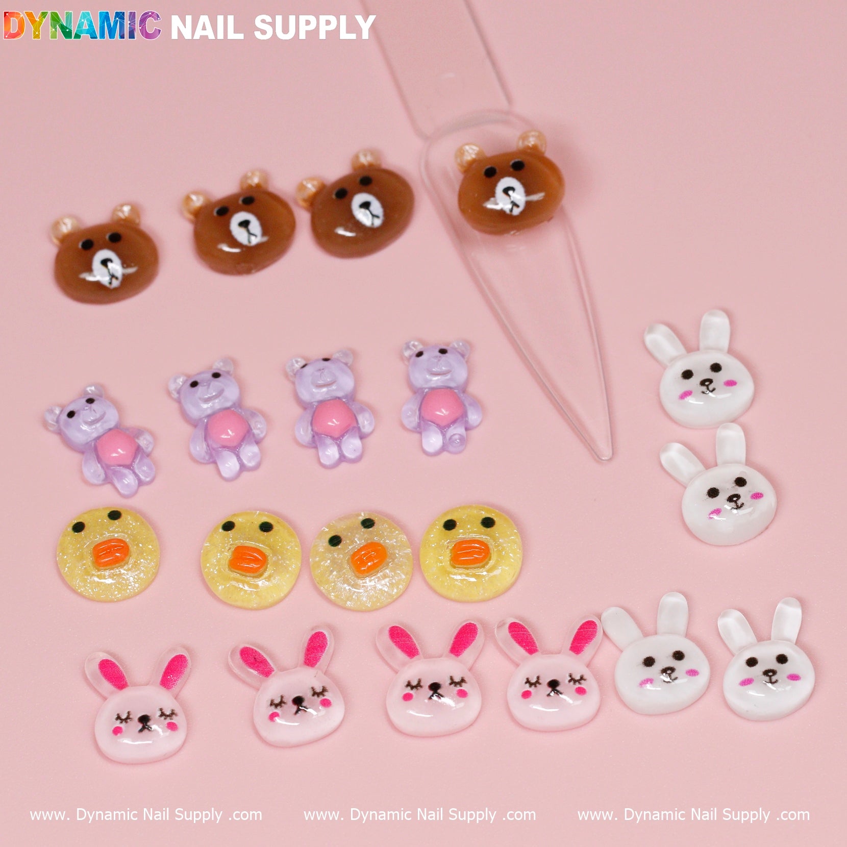 20 pcs Cute Cartoon Character (brown and cony) Design Nail Charms