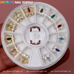12 pcs Gold Luxury Crown / Heart / Swing Shape Nail Charms