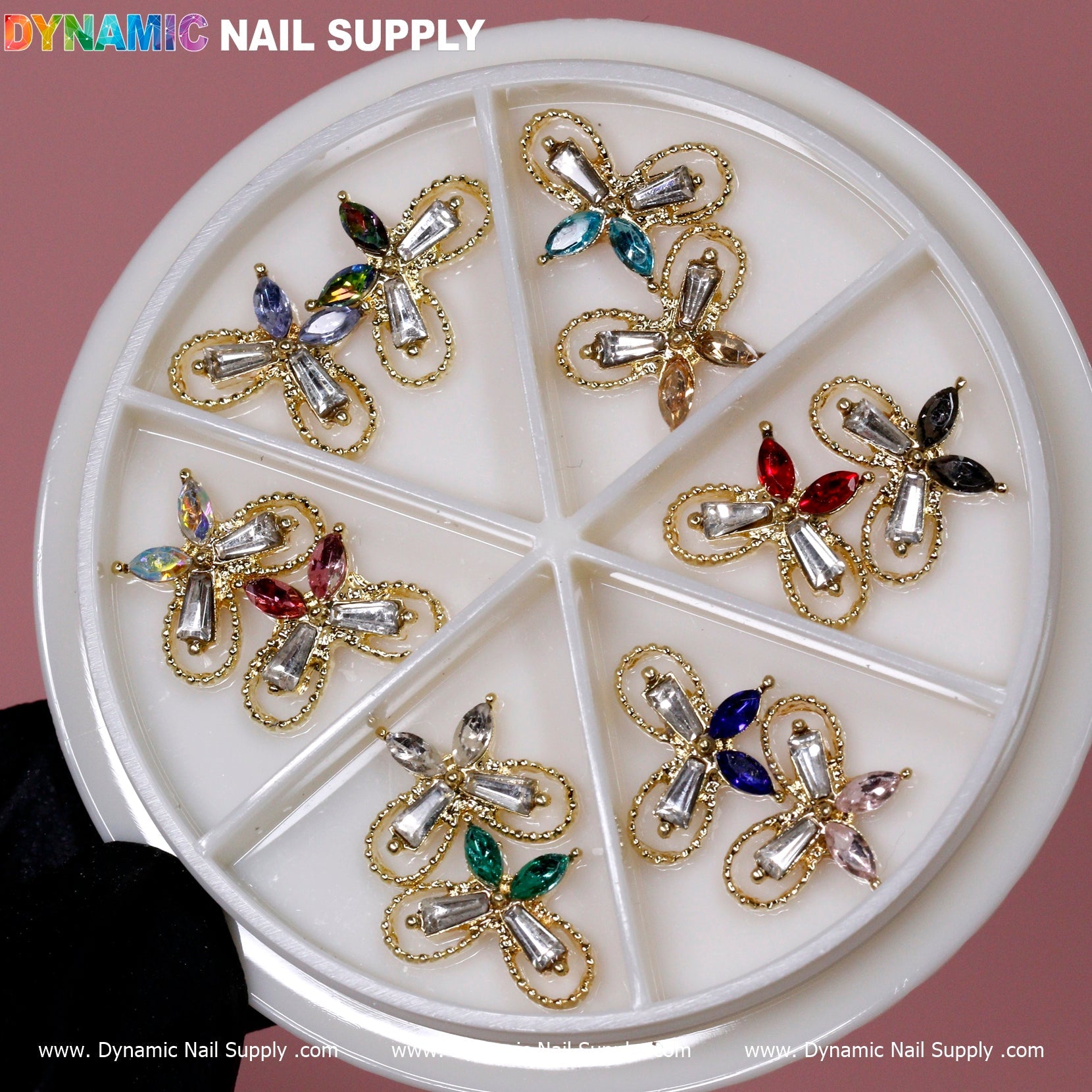 12 pcs Gold Luxury Butterfly-shape Nail Charms