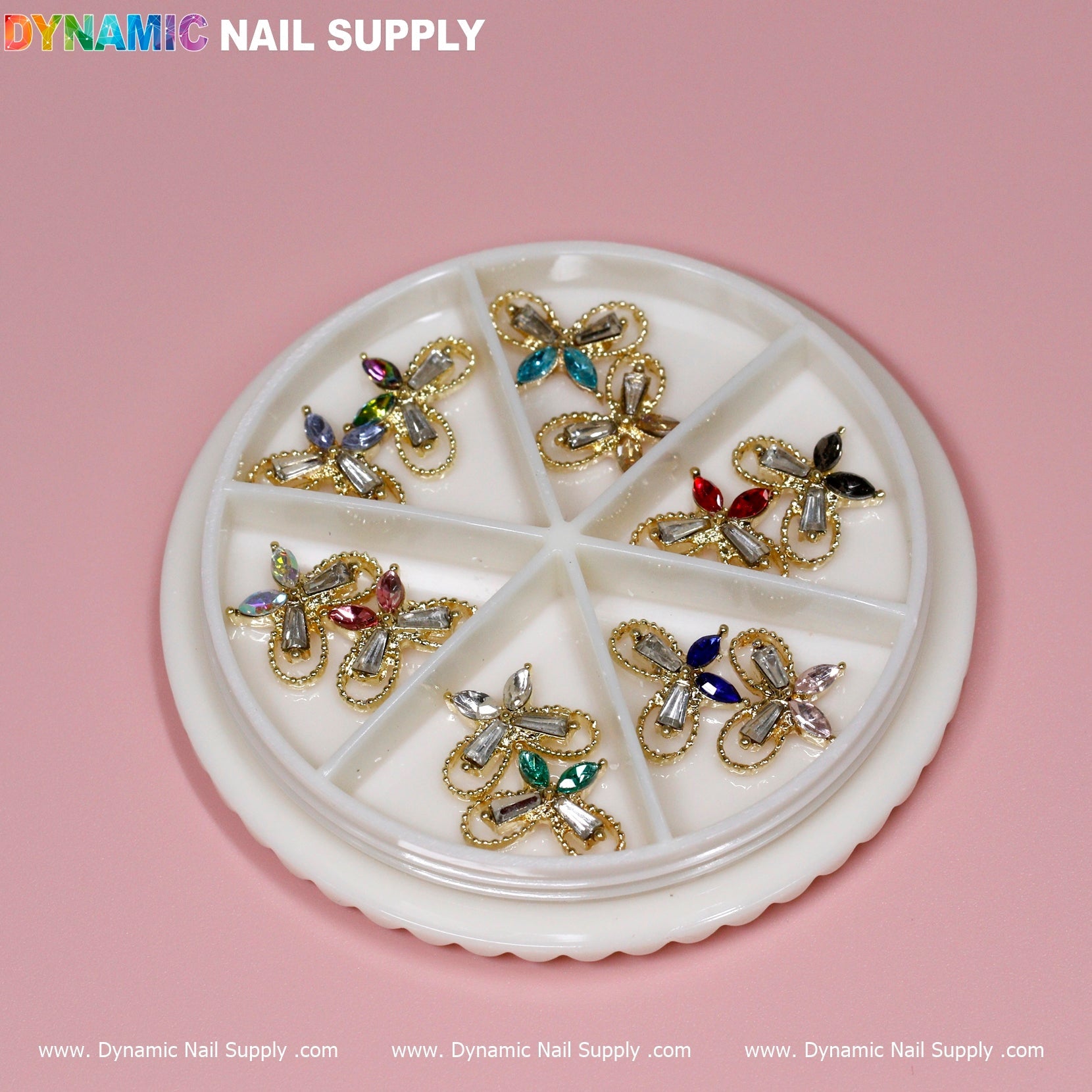 12 pcs Gold Luxury Butterfly-shape Nail Charms