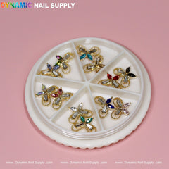 12 pcs Gold Luxury Butterfly-shape Nail Charms