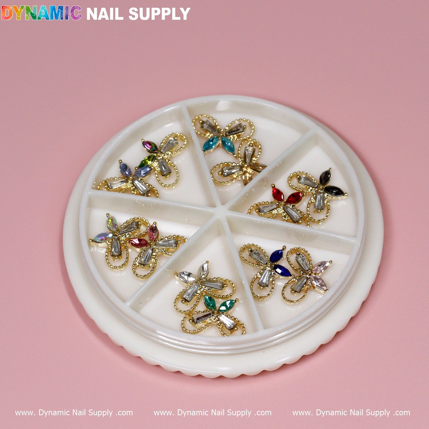 12 pcs Gold Luxury Butterfly-shape Nail Charms