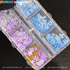 (Blue & Purple) 3D resin Flowers for Nails Art design
