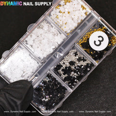 (Black and White) 3D resin Flowers for Nails Art design