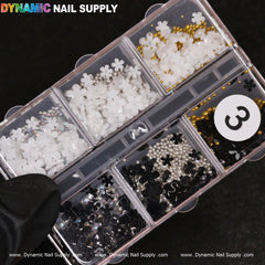 (Black and White) 3D resin Flowers for Nails Art design
