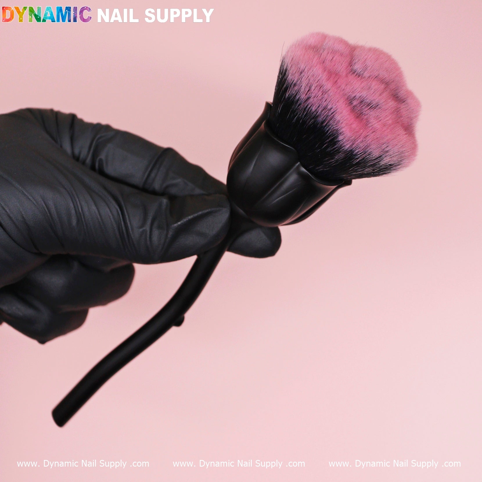 Dust Brush (Cosmetic-grade Duster) - Black Pink Rose style