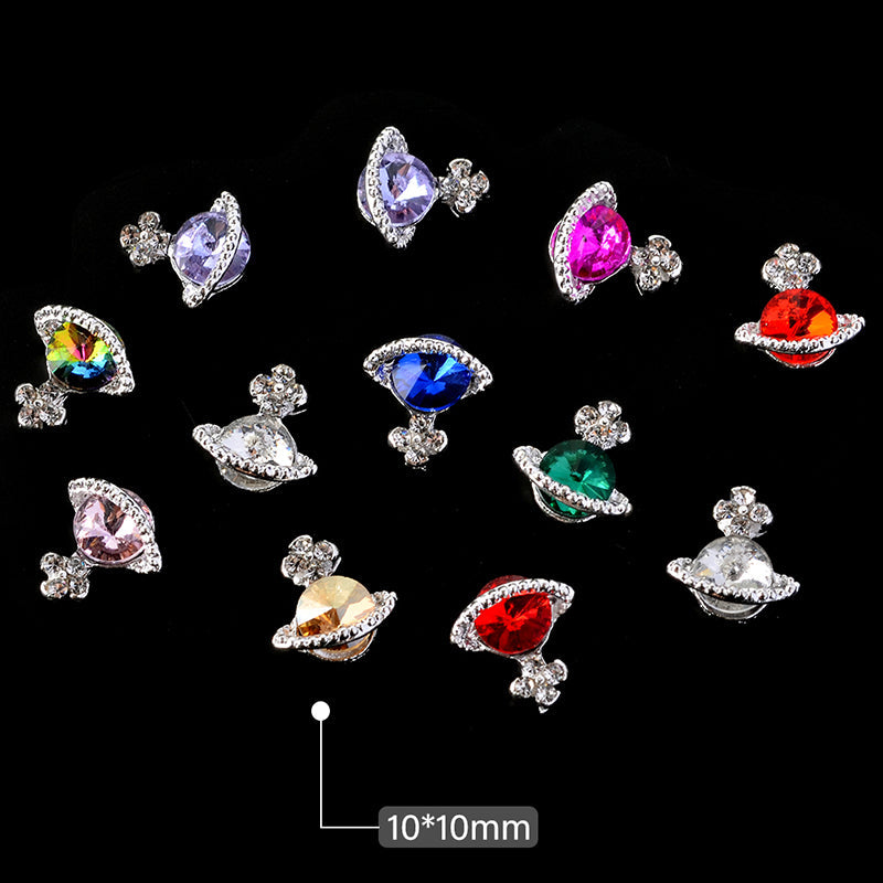 10 pcs Planet Charm for Nails art designer (Global shape charms)