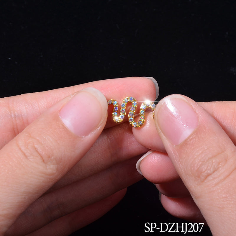 10 pcs of Snake Shape Charms for Nails Art Design (Smaller version)