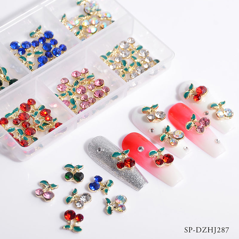 60 pcs (Mixed 6 colors) Cherry Nail Charms for Designer