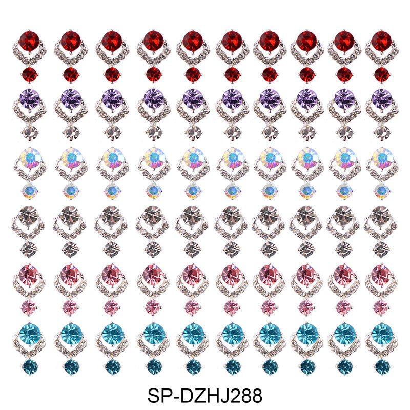 60 pcs Luxury Water Drop Shape Nail Charms with Rhinestone for Designer