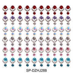 60 pcs Luxury Water Drop Shape Nail Charms with Rhinestone for Designer