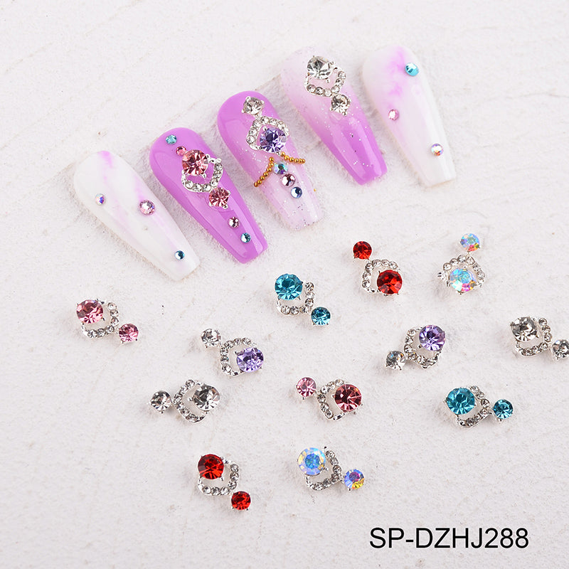 60 pcs Luxury Water Drop Shape Nail Charms with Rhinestone for Designer