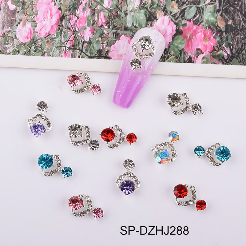 60 pcs Luxury Water Drop Shape Nail Charms with Rhinestone for Designer