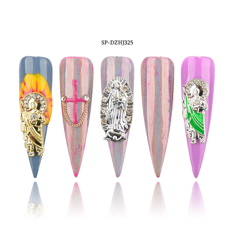 (10 pcs/ bag) Religious charms for vintage nails art design (San Judas / Virgin Mary)