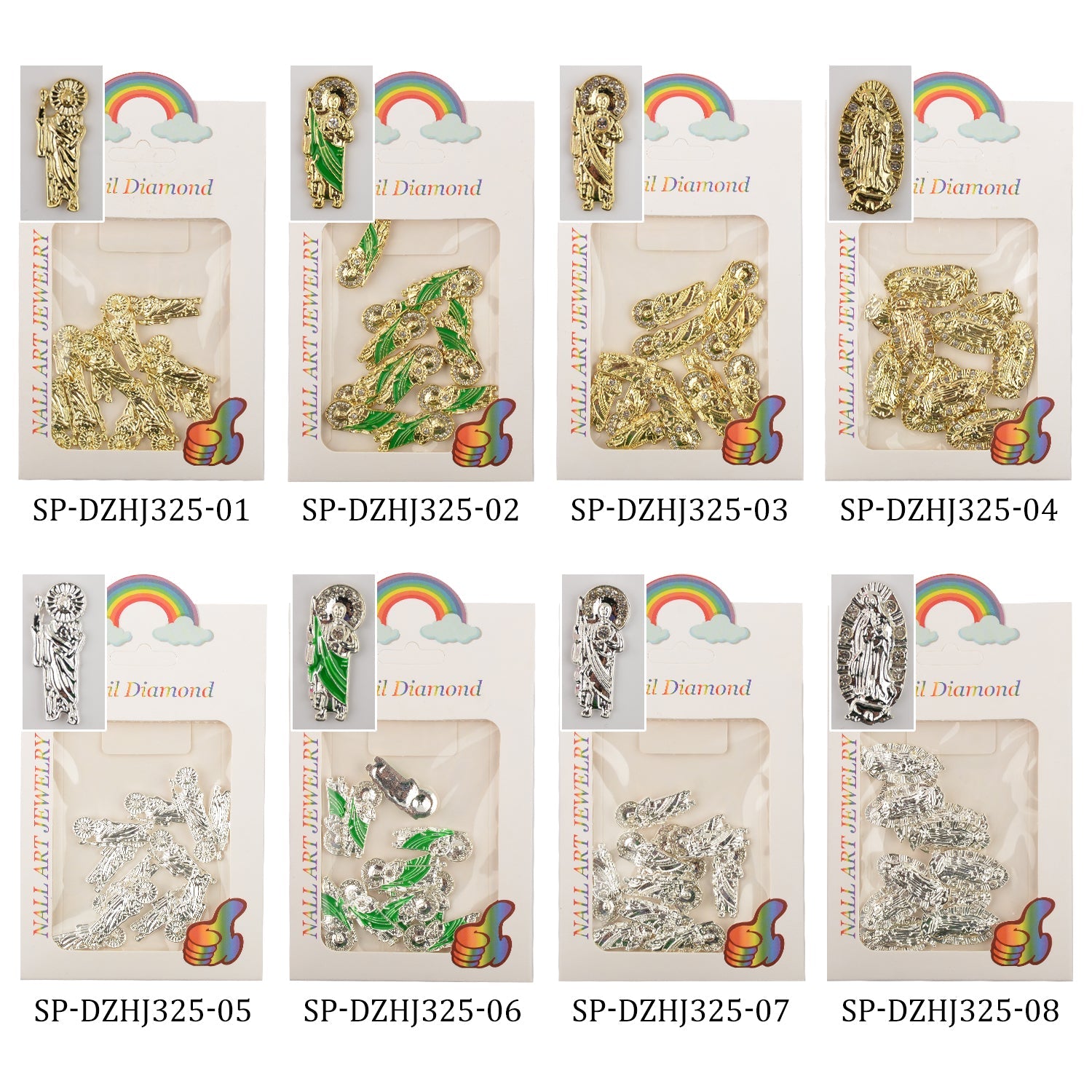 (10 pcs/ bag) Religious charms for vintage nails art design (San Judas / Virgin Mary)