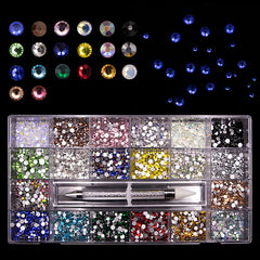 DH026 Multi-color Round Shape Rhinestone Set - 20 colors x 700 pcs each