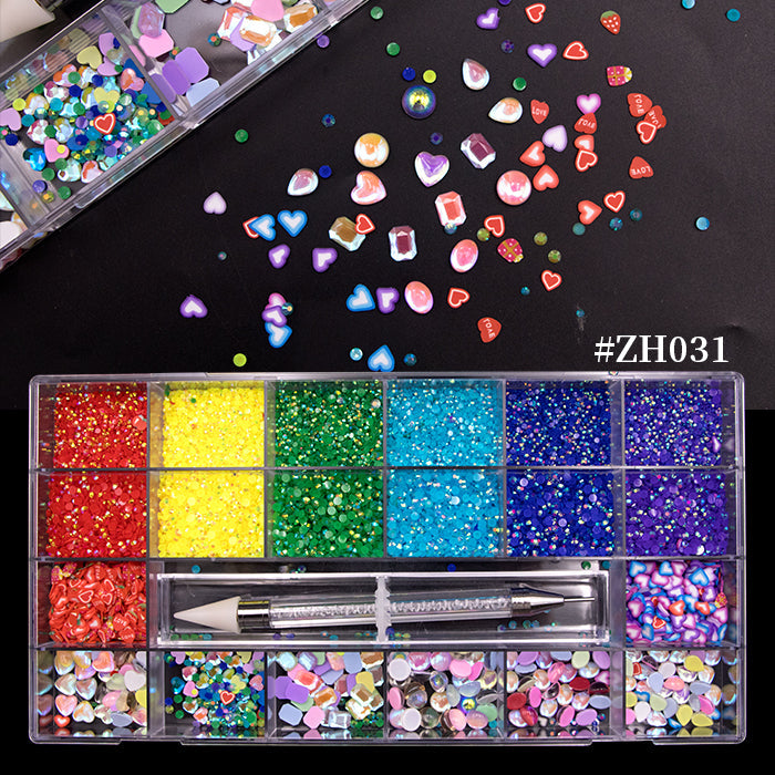 DH031 Multi-colors and mixed-shapes Rhinestone set for Summer nails