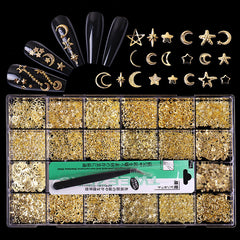 DH040 Gold Metal Sequins & Rivets with Moon and Star shapes 20 styles