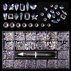 DH042 Iridescent silver Rhinestone set on sales now