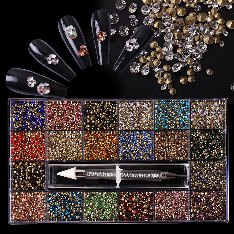 DH045 Multi-color diamond-shape Rhinestone Set with 20 colors